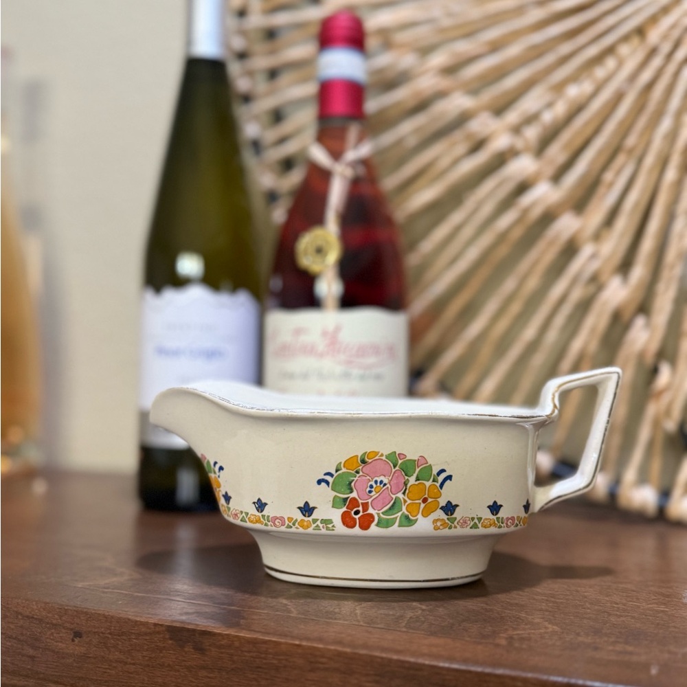 Vintage Floral Gravy Boat